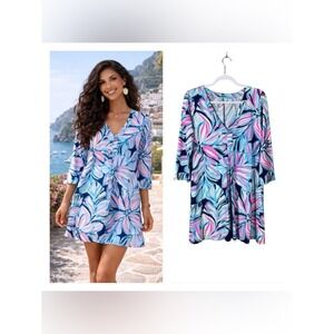 Lilly Pulitzer Mr Peacock Blue Tweethearts M Coastal Beachy Resort Euro Summer
